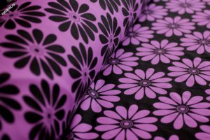 Ткань жаккард «ромашки» цвет фиолетовый